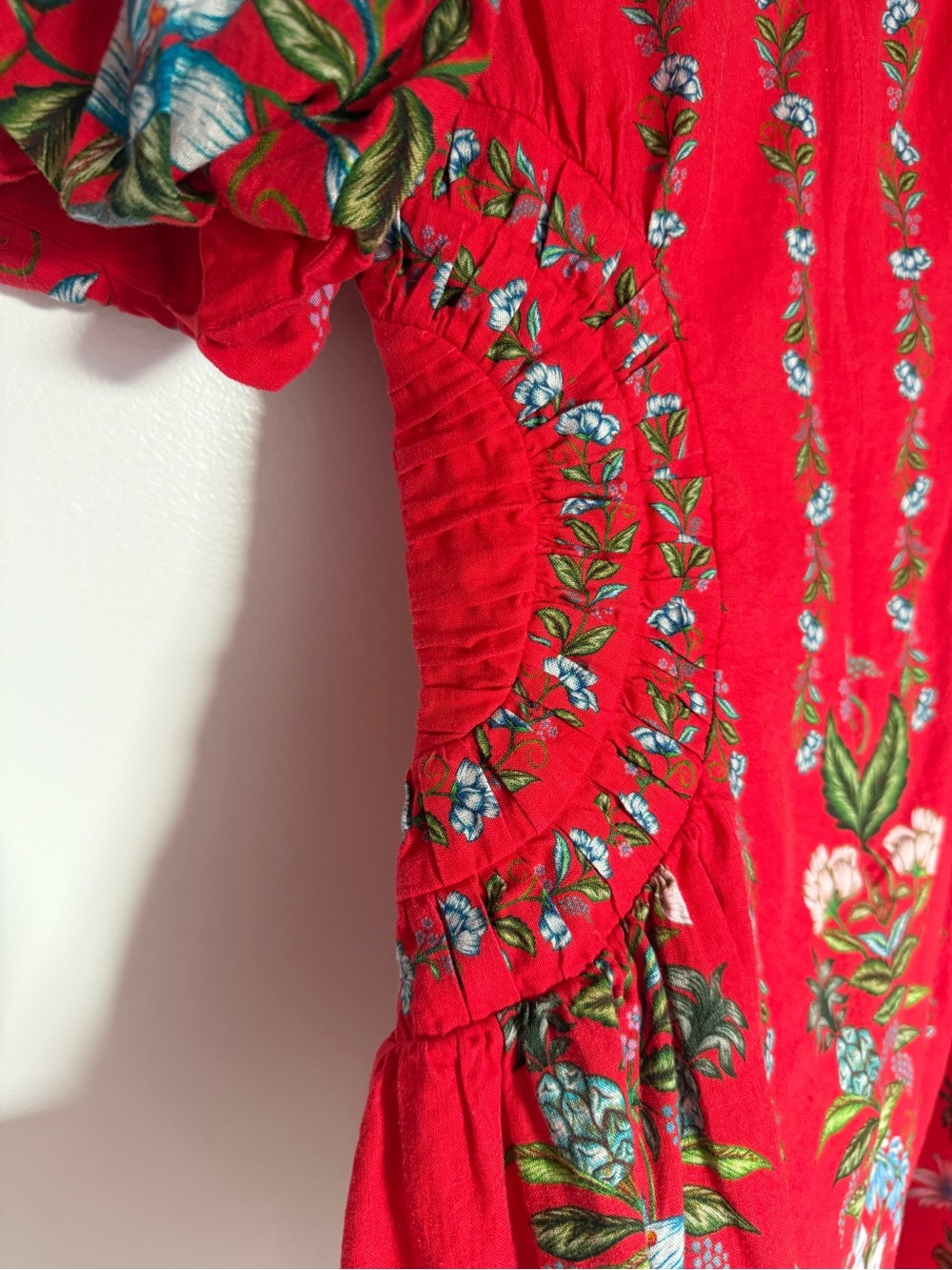 Farm Rio Red Linen Blend Dress - Picture 6 of 8
